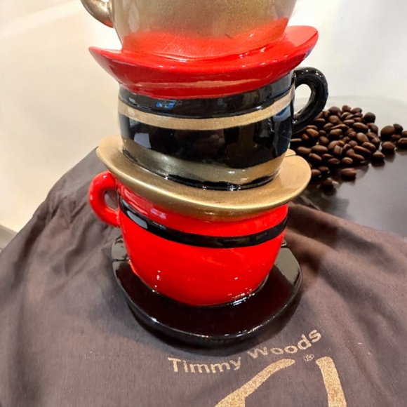 Timmy Woods Teacups and Saucers Clutch/Bag “Cafe o-lic”  *FIRM* - Picture 5 of 9